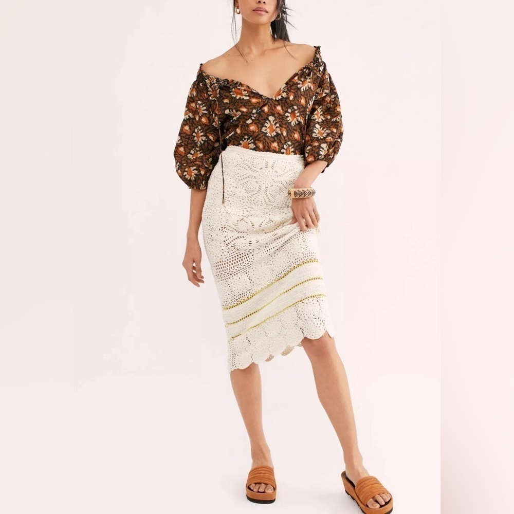 Free People Salty Point Crochet Skirt